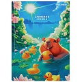 Книжка записная  А7  64л "Капибара с утками" 7БЦ, глянц.лам.