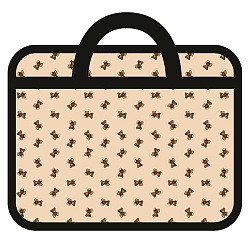 папка детская с ручками а4 пласт. с рисунком на молнии (широкая) плюшевый мишка