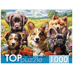пазлы 1000 элементов весёлое селфи щенков