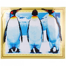 алмазная  живопись "darvish" 40*50см  пингвины