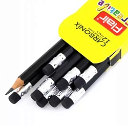 карандаш ч/г carbonix корпус чёрный, ластик