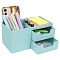 органайзер настольный пластиковый 5 отделений голубой