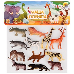 животные в наборе (12шт) дикие животные