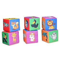 кубики "весёлый зоопарк" (мягкие)