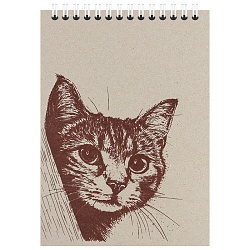 Блокнот А5  80л крафт обложка на гребне