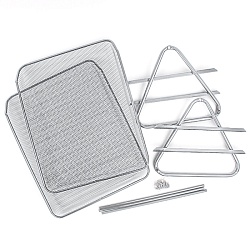 лоток горизонтальный металлический 2 секции серый (уценка)