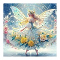 Алмазная мозаика  30*30см с подрамником Цветочная фея