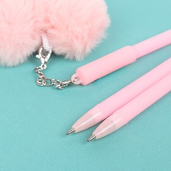 ручка шар. синяя  с брелоком "сердце"