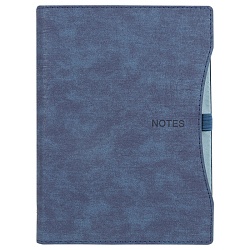 ежедневник а5 недатиров. 100л обложка кож.зам. синяя на кольцах