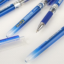 ручка  шар. синяя на масляной основе "piano" корпус полупрозрачный с резиновым держателем