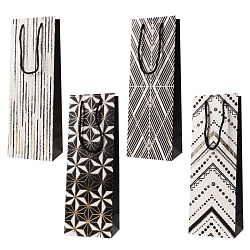 пакет подарочный 12*35*9 см бутылочный "узоры" ассорти