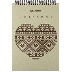 Блокнот А5  80л крафт обложка на гребне