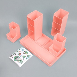 органайзер-трансформер настольный пластиковый 5 предметов лососевый