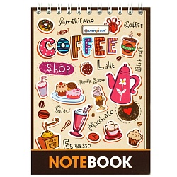 Блокнот 10*14см  60л  "Кофе" на гребне