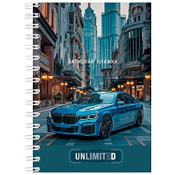 книжка записная  а6  80л "шикарные автомобили-2" обложка цвет. на гребне