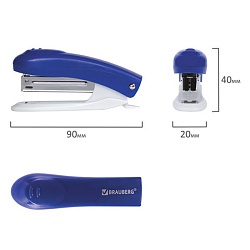 степлер  №10 "brauberg" синий