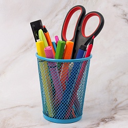 стакан металлический для  канцелярских принадлежностей голубой (конус)