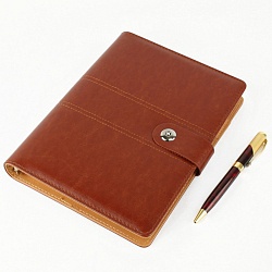 набор подарочный: ежедневник на кольцах а5 + ручка (коричневый)