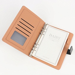 ежедневник а5 недатиров. 100л обложка кож.зам. на кольцах с магнитной застёжкой