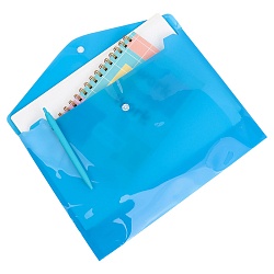 папка-конверт на кнопке а4 синяя 160мкм