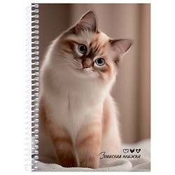 книжка записная  а5  80л "милые коты-7" на спирале