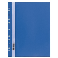 папка-скоросшиватель с перфорацией а4 "brauberg" 180мкм синяя