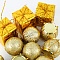 набор  новогодних украшений 4см новогодний домик 12шт/уп золотой