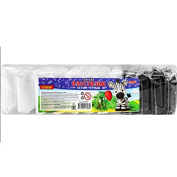 масса для лепки. лёгкий пластилин  12шт белый и чёрный цвета