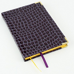ежедневник недатированный  а5 152л iguana (темно-син) обложка искусств. кожа , золотой срез мет.уг