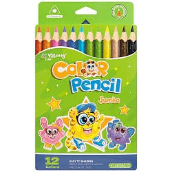 карандаши 12цв трёхгранный корпус "весёлые зверята"