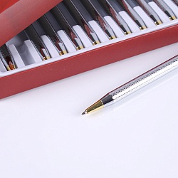 ручка подар. син. "darvish" корпус метал. серебристый с золотистыми вставками