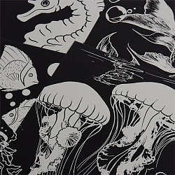 гравюра подводный мир