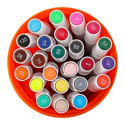 фломастеры 24цв  двухсторонние на водной основе