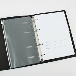 ежедневник недатированный  а5 136л joybook серый маренго на кольцах обложка искусств. кожа 
