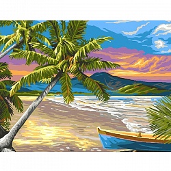 набор  для творчества "рисование по номерам" 40*50см  пальмы на берегу