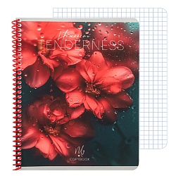 тетрадь  48л кл. цветная спираль "капли на цветах"