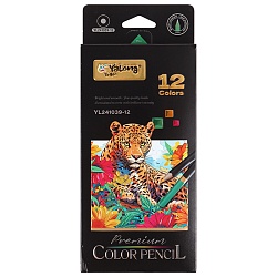 карандаши 12цв круглый корпус "дикий мир"