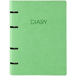 ежедневник недатированный  а5 136л joybook снежная мята на кольцах обложка искусств. кожа 