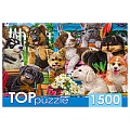 Пазлы 1500 элементов Компания щенков в саду