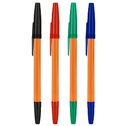 набор ручек шар.  4цв. стамм оптима корпус оранжевый