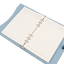 ежедневник а5 недатиров. 100л обложка кож.зам. синяя на кольцах