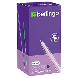 ручка шар. синяя berlingo "tribase pastel"