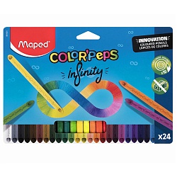 карандаши 24цв maped монолитные трехгранные
