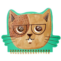 Блокнот 15*18см 50л  на спирали "Котик"