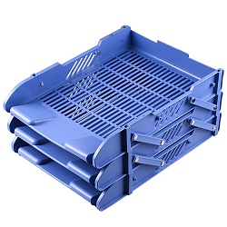 лоток горизонтальный 3 секции синий