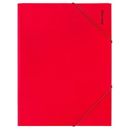 папка на резинке а4 "brauberg" 500мкм красная