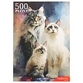 Пазлы  500 элементов Кошачья семья