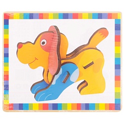 пазл деревянный 3d "собака". игрушка