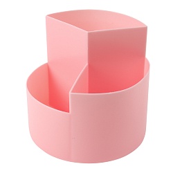 органайзер настольный пластиковый 3 отделения вращающийся розовый