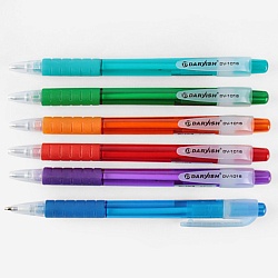 набор  ручек шар. автоматических 2шт. "darvish" корпус прозрачный цветной с резиновым держателем